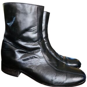 Nunn Bush Bristol Boots Black Leather Ankle Top Side‎ Zip 3014 Mens Size 11 D
